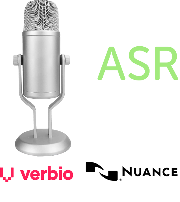 Speech recognition. Run the most advanced speech recognition engines on the market. We seamlessly integrate Nuance ASR and Verbio ASR through an MRCP interface. Update your business with the latest in speech technology, optimize and improve the quality of your telephone service with speech recognition.